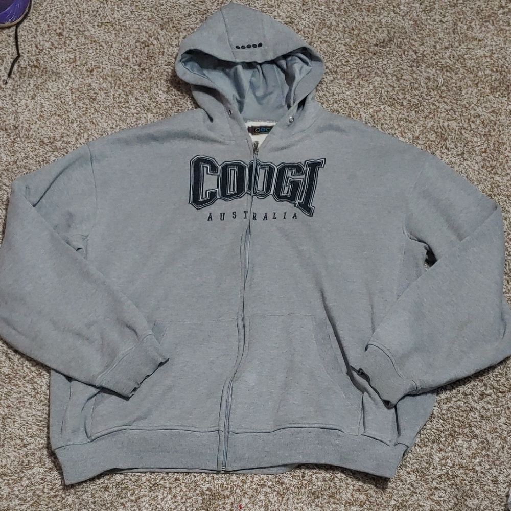 VTG COOGI Heather Gray Hoodie Full Zip Jacket Size 5X